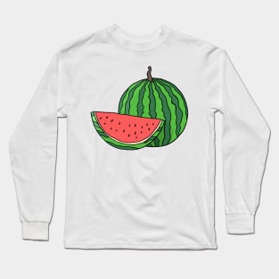 Watermelon hand drawn fruits summer Long Sleeve T-Shirt